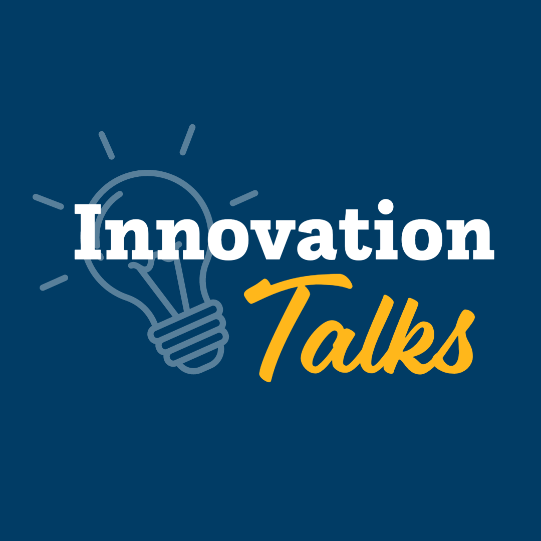 Innovation Talks with lightbulb behind text graphic